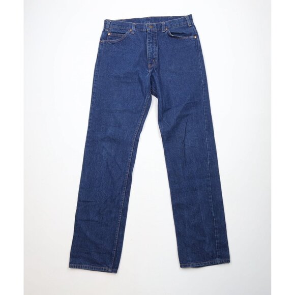 Vintage 80s Streetwear Mens 34x34 Faded Straight Leg Denim Jeans Blue Cotton USA